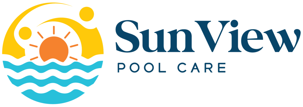 Sunview Pool Care brand icon with text