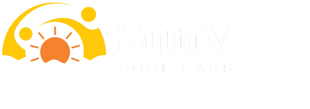 Sunview Pool Care logo with white text